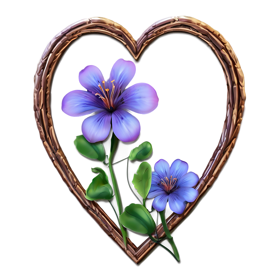 Heart Flower Frame Png Iot