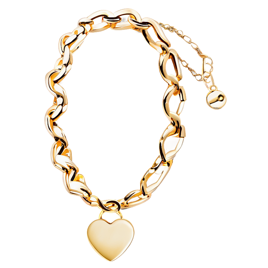 Heart Gold Bracelet Romance Png 30