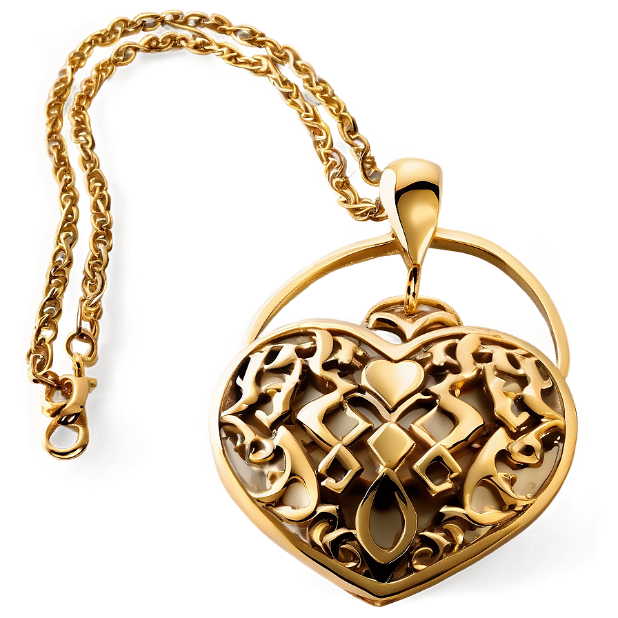 Heart Gold Necklace Png 69