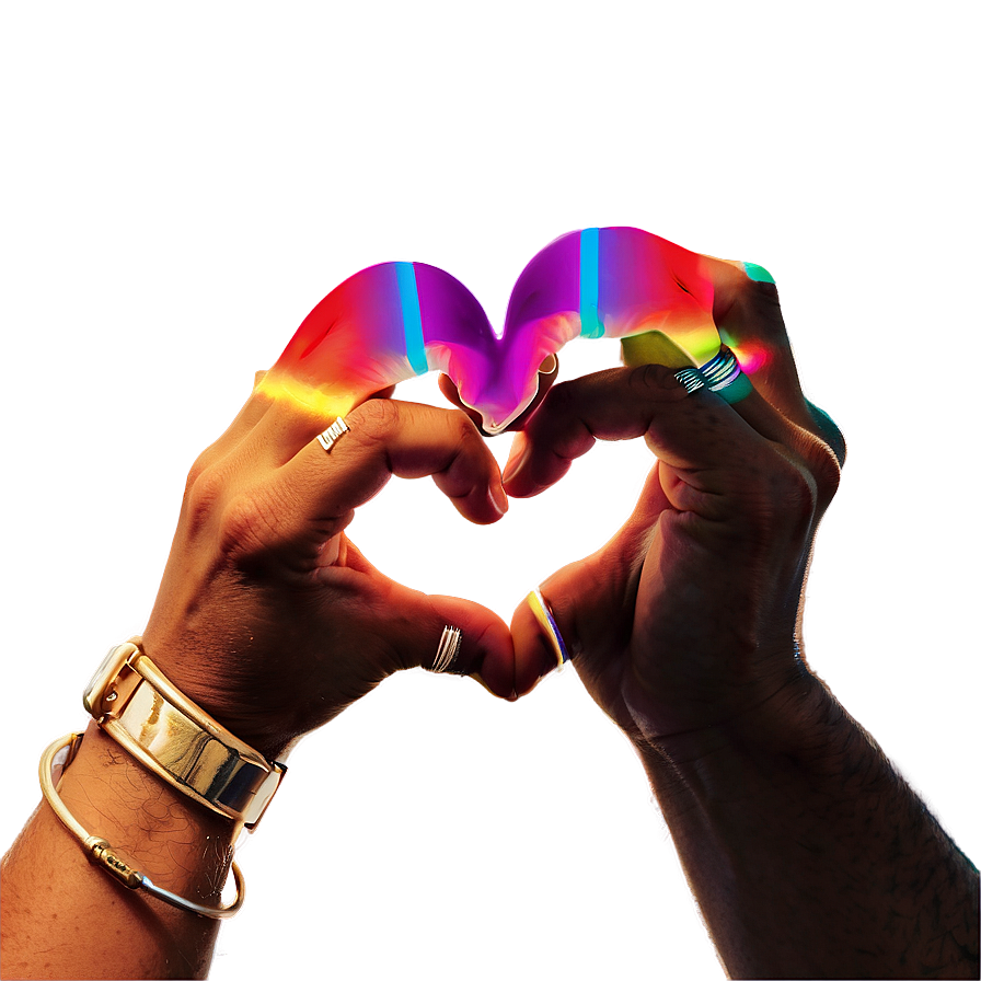 Heart Hands Rainbow Filter Png Rvb