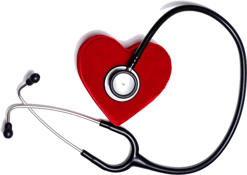 Heart Health Stethoscope PNG image with a transparent background, free high-resolution download