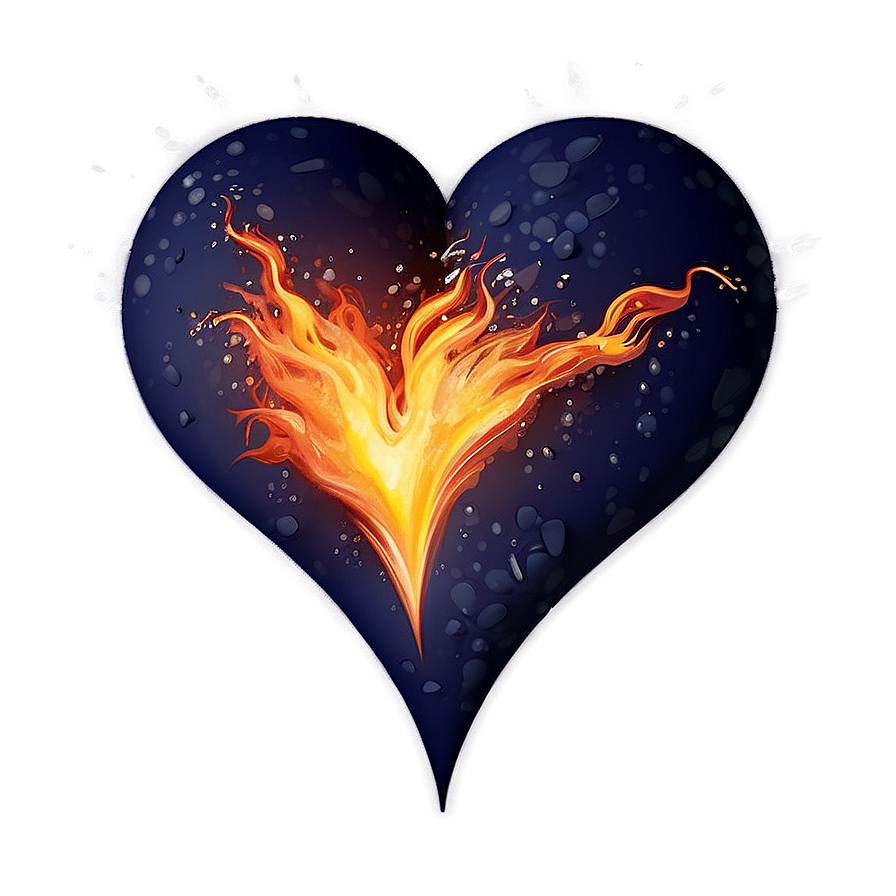 Heart On Fire Graphic Png 63