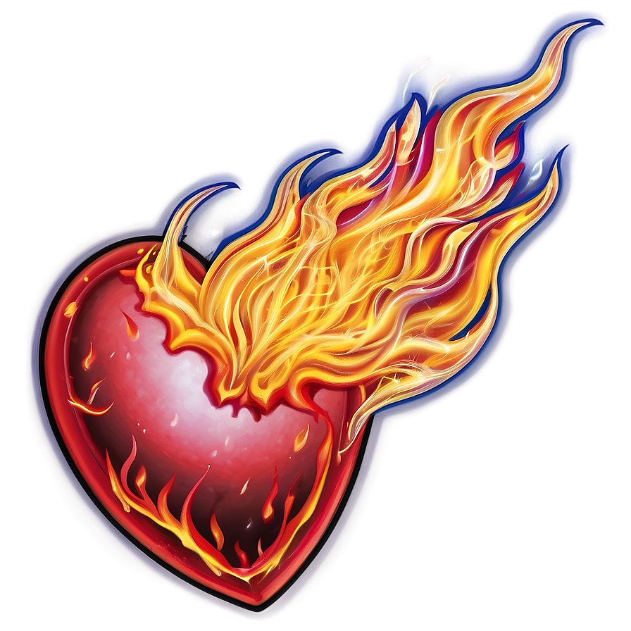 Heart On Fire Graphic Png B