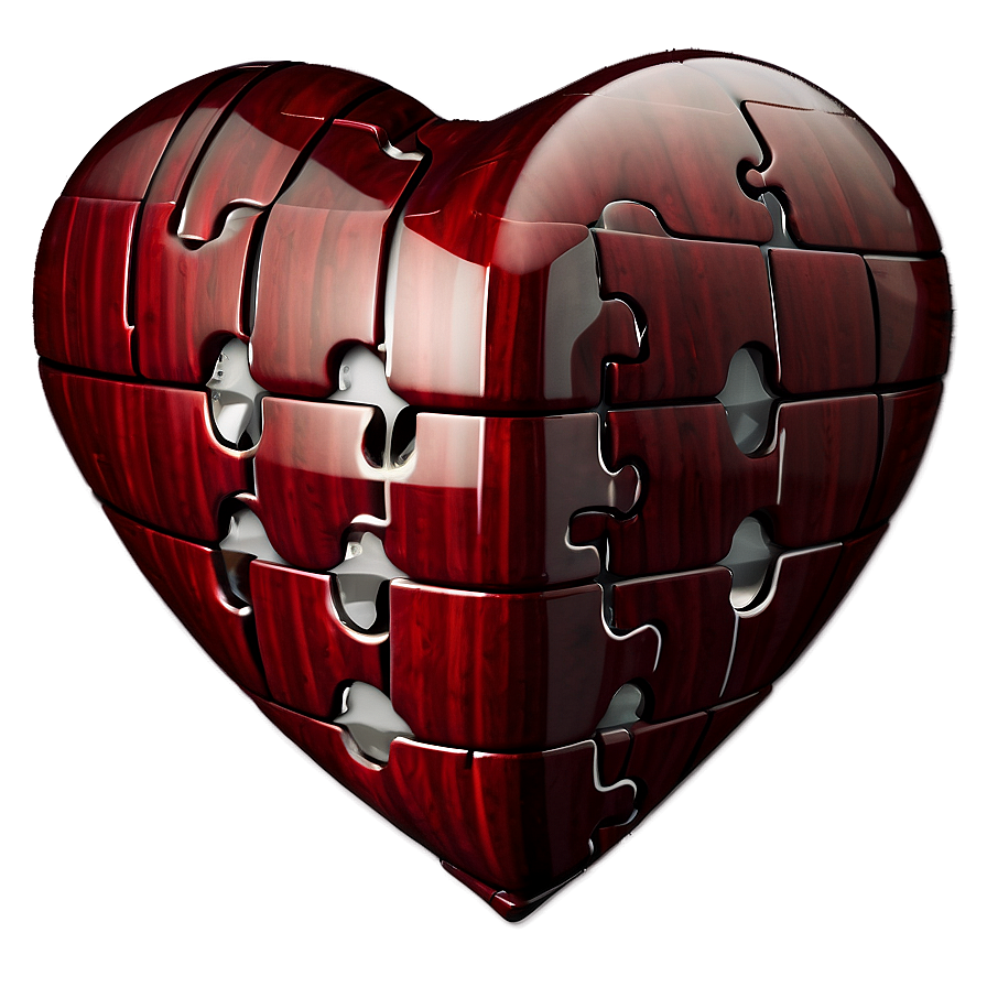 Heart Puzzle Emoji Transparent Design 05042024