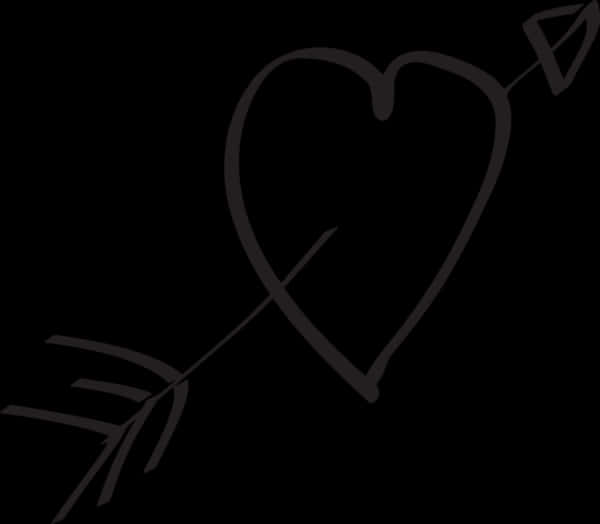 Hand Drawn Love Heart Arrow, HD Png Download PNG image with a transparent background, free high-resolution download