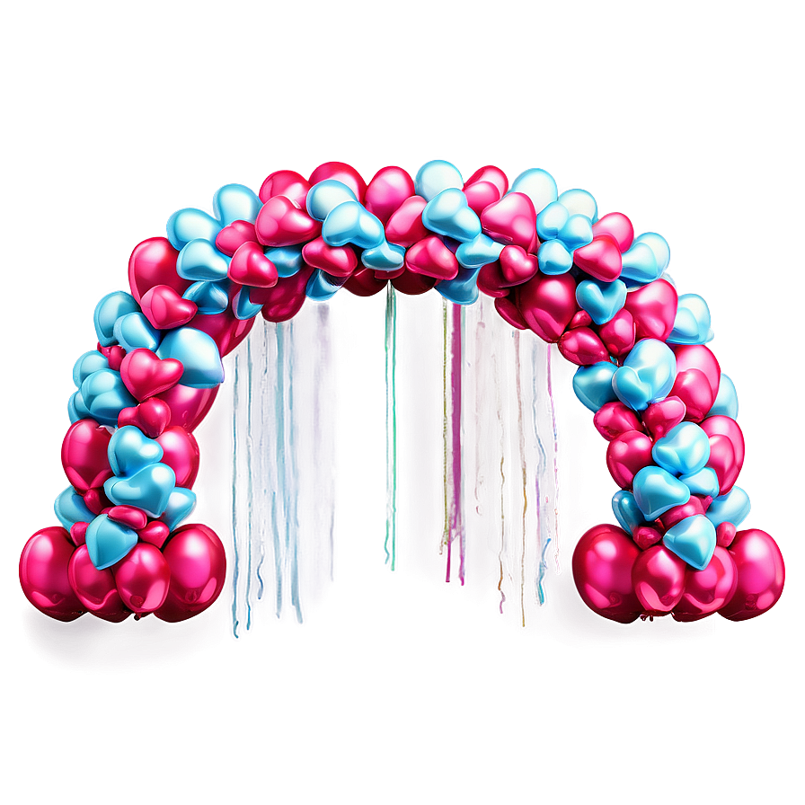 Heart-Shaped Balloon Arch PNG 30 PNG image with a transparent background, free high-resolution download