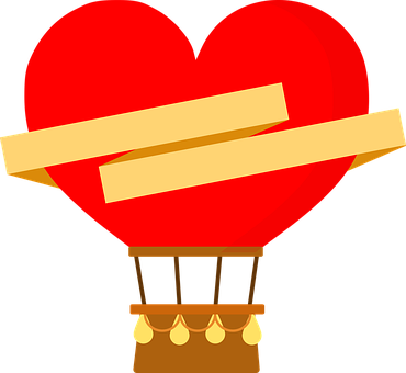 Heart Shaped Balloon Graphic PNG with transparent background