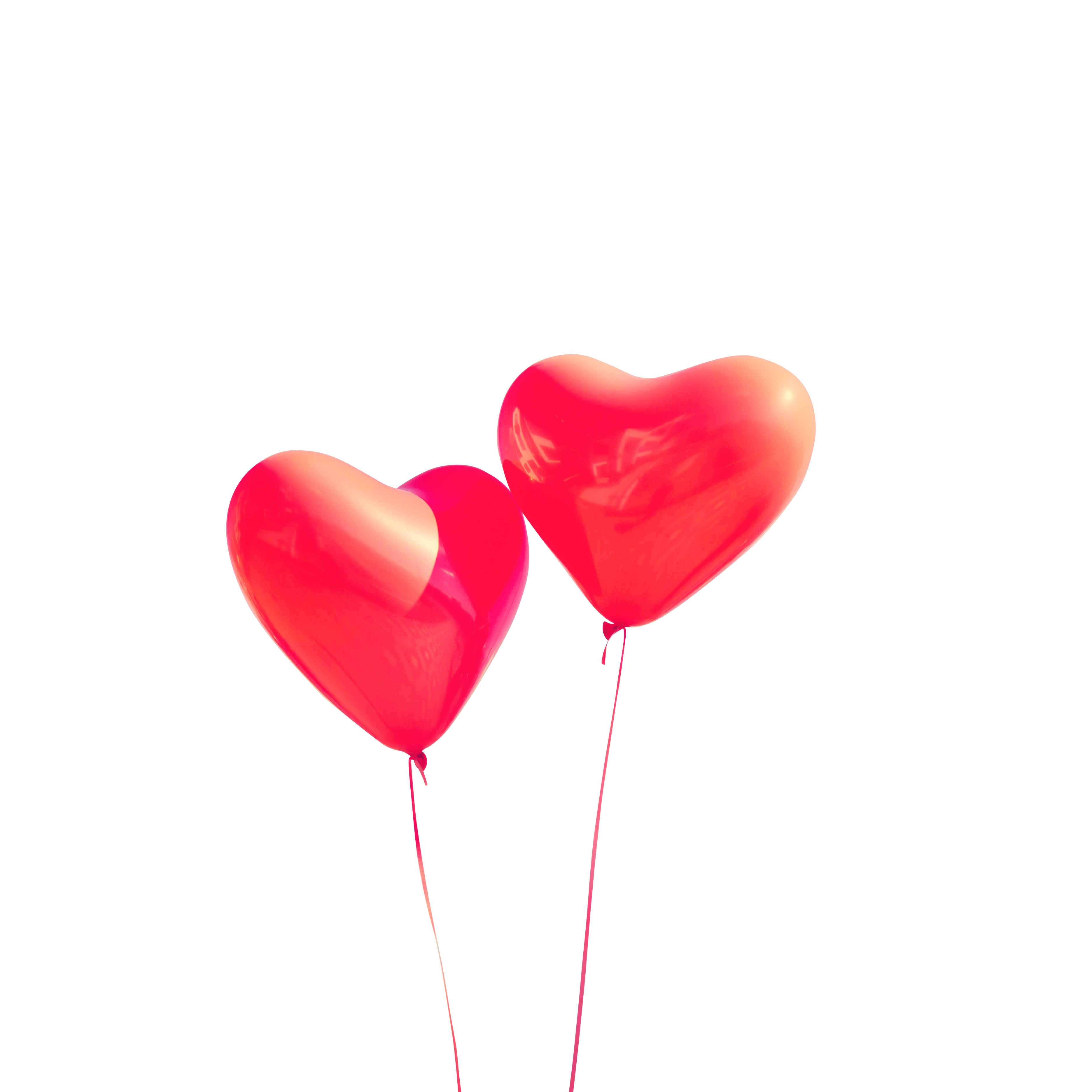 Heart Shaped Balloonson Black Background PNG with transparent background