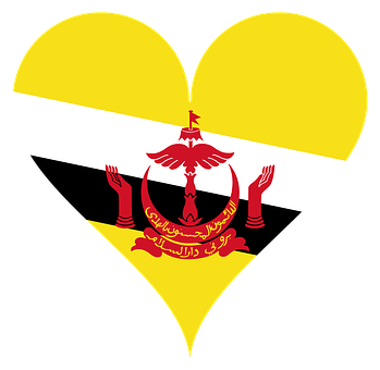 Heart Shaped Brunei Flag