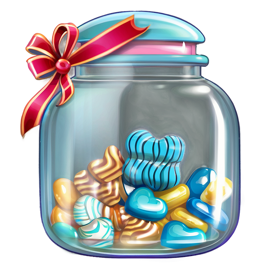 Heart Shaped Candy Jar Png Fjf