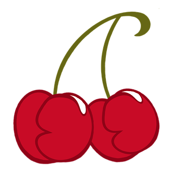 Heart Shaped Cherries Graphic PNG with transparent background