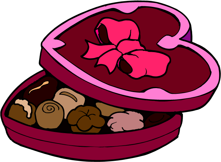 Heart Shaped Chocolate Box Illustration PNG with transparent background