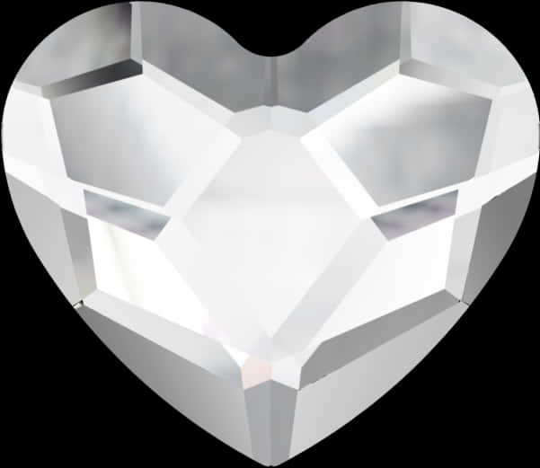 Heart Shaped Crystal Facet Design PNG with transparent background