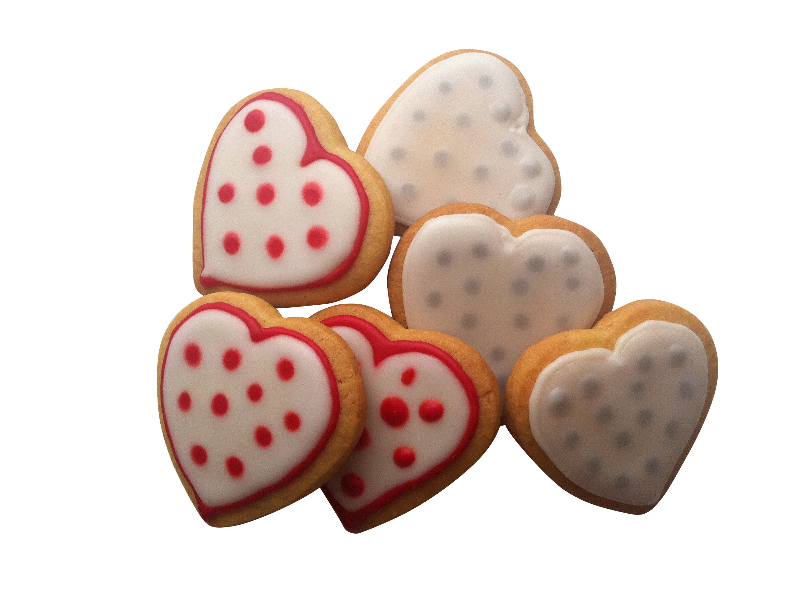 Heart Shaped Decorated Cookies PNG with transparent background