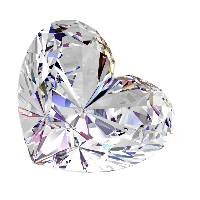 Heart Shaped Diamond Sparkle PNG with transparent background