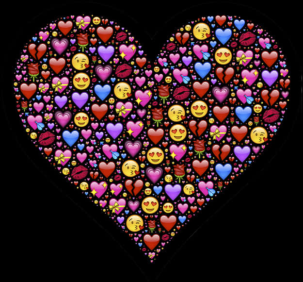 Heart Shaped Emoji Collage