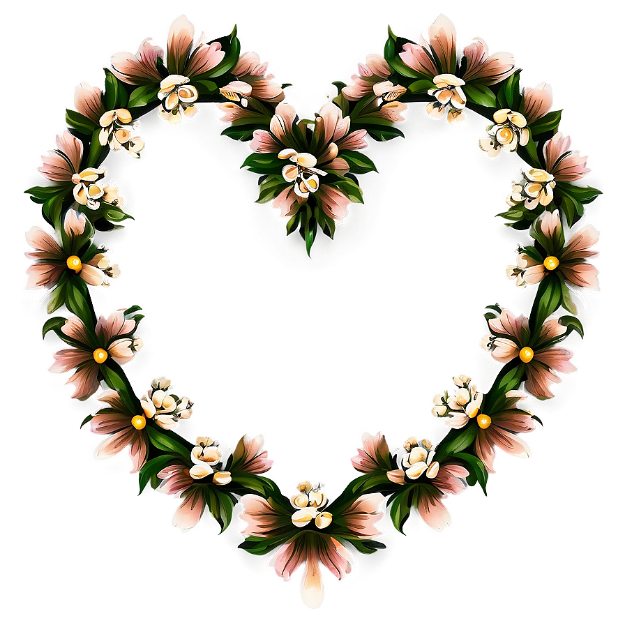 Heart Shaped Flower Border Png 05252024