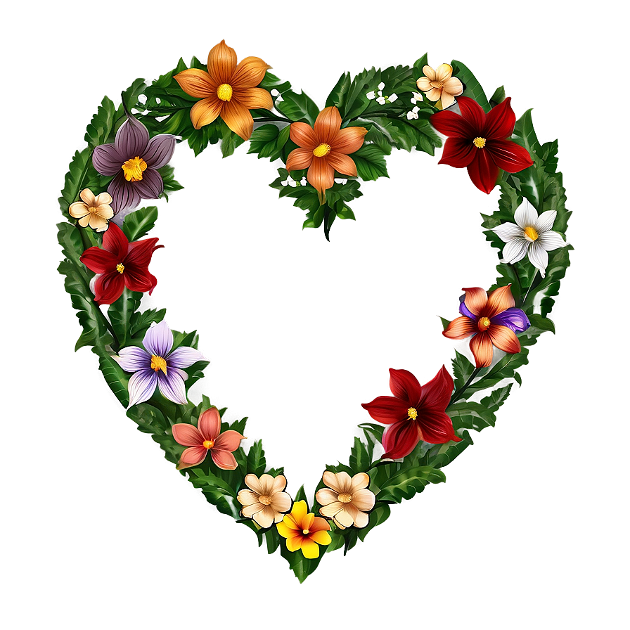 Heart Shaped Flower Border Png 12