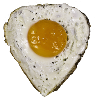 Heart Shaped Fried Eggon Black Background