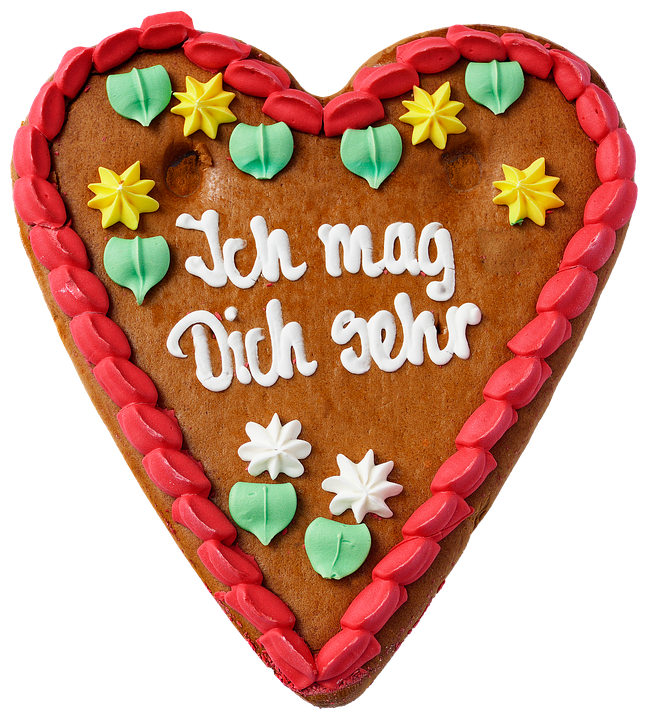 Heart Shaped Gingerbread With Message PNG with transparent background