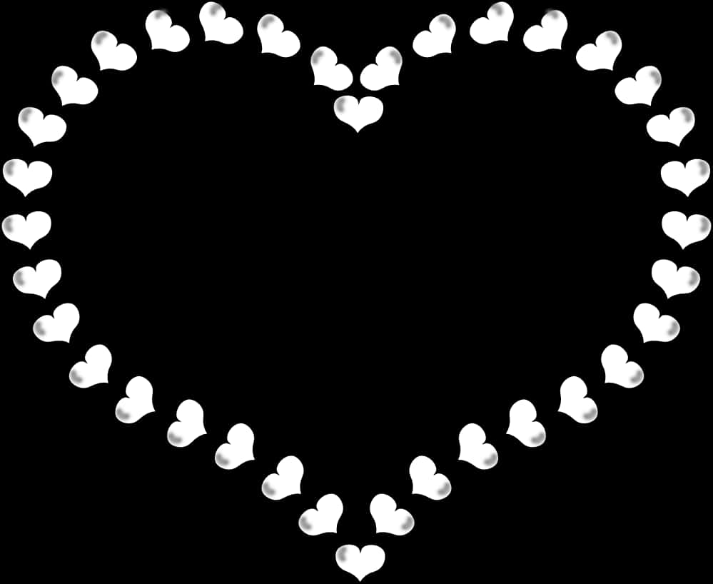 Heart Shaped Outline Black Background