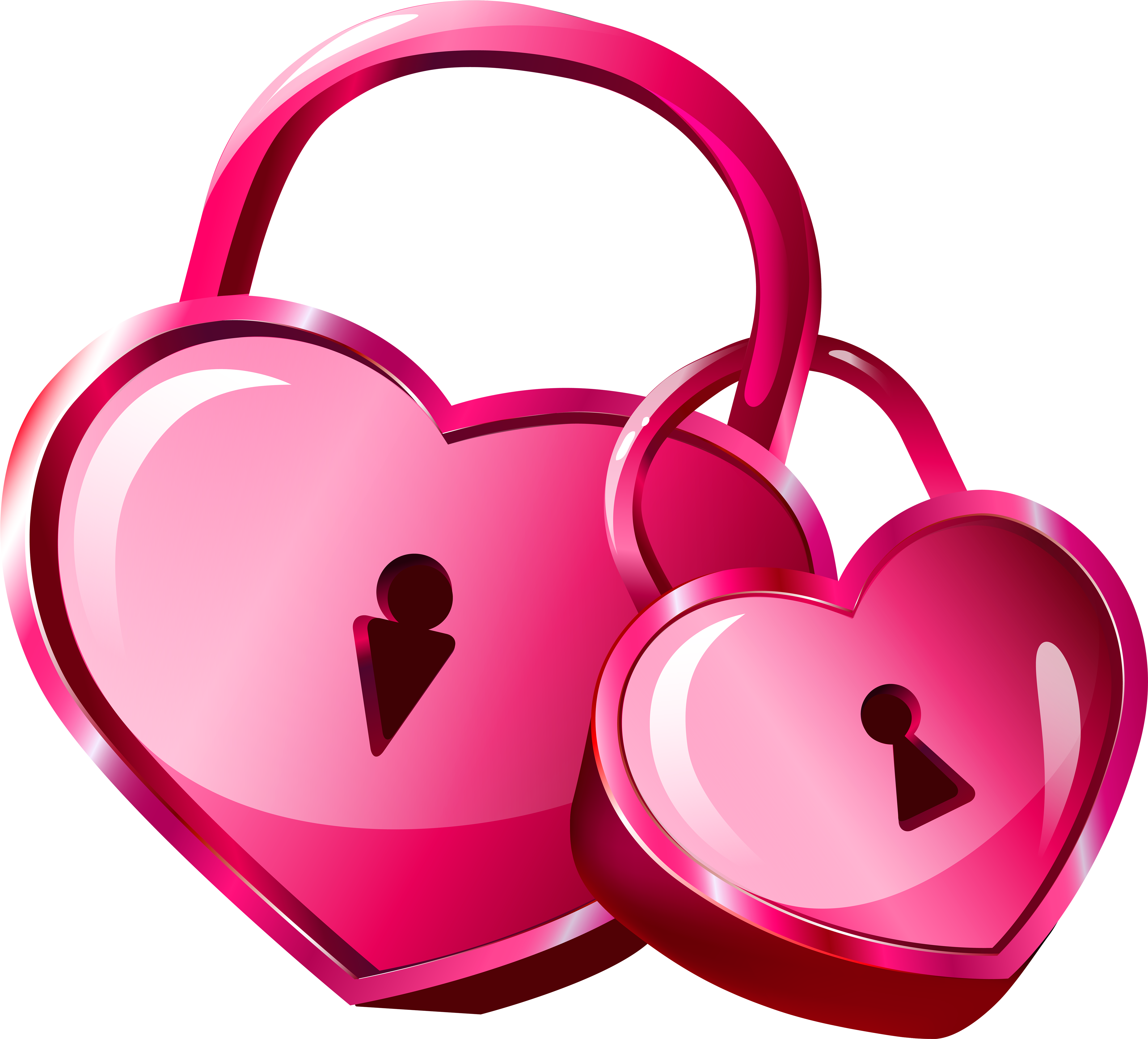 Heart Shaped Pink Padlocks