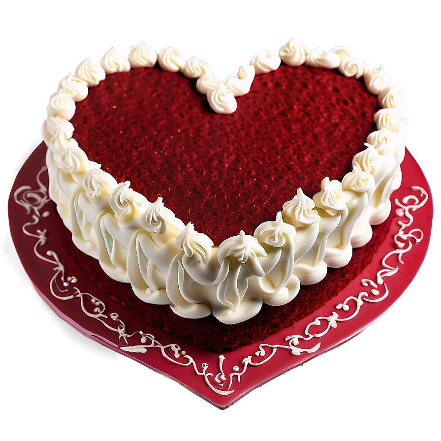 Heart-shaped Red Velvet Cake Png 06292024