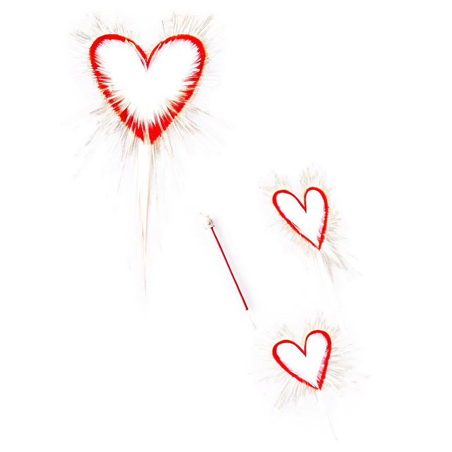 Heart-shaped Sparklers Romance Png 06242024