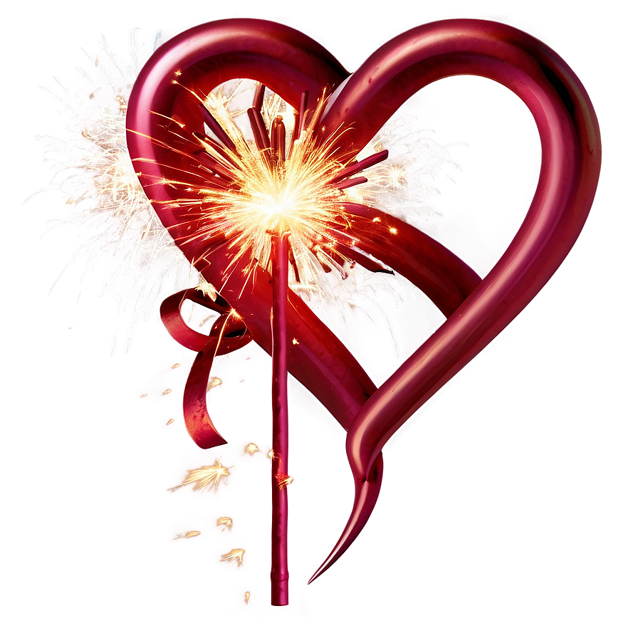 Heart-shaped Sparklers Romance Png Ehq47