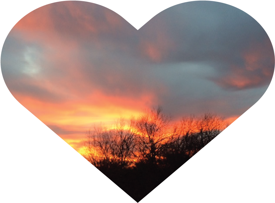 Heart Shaped Sunset Silhouette