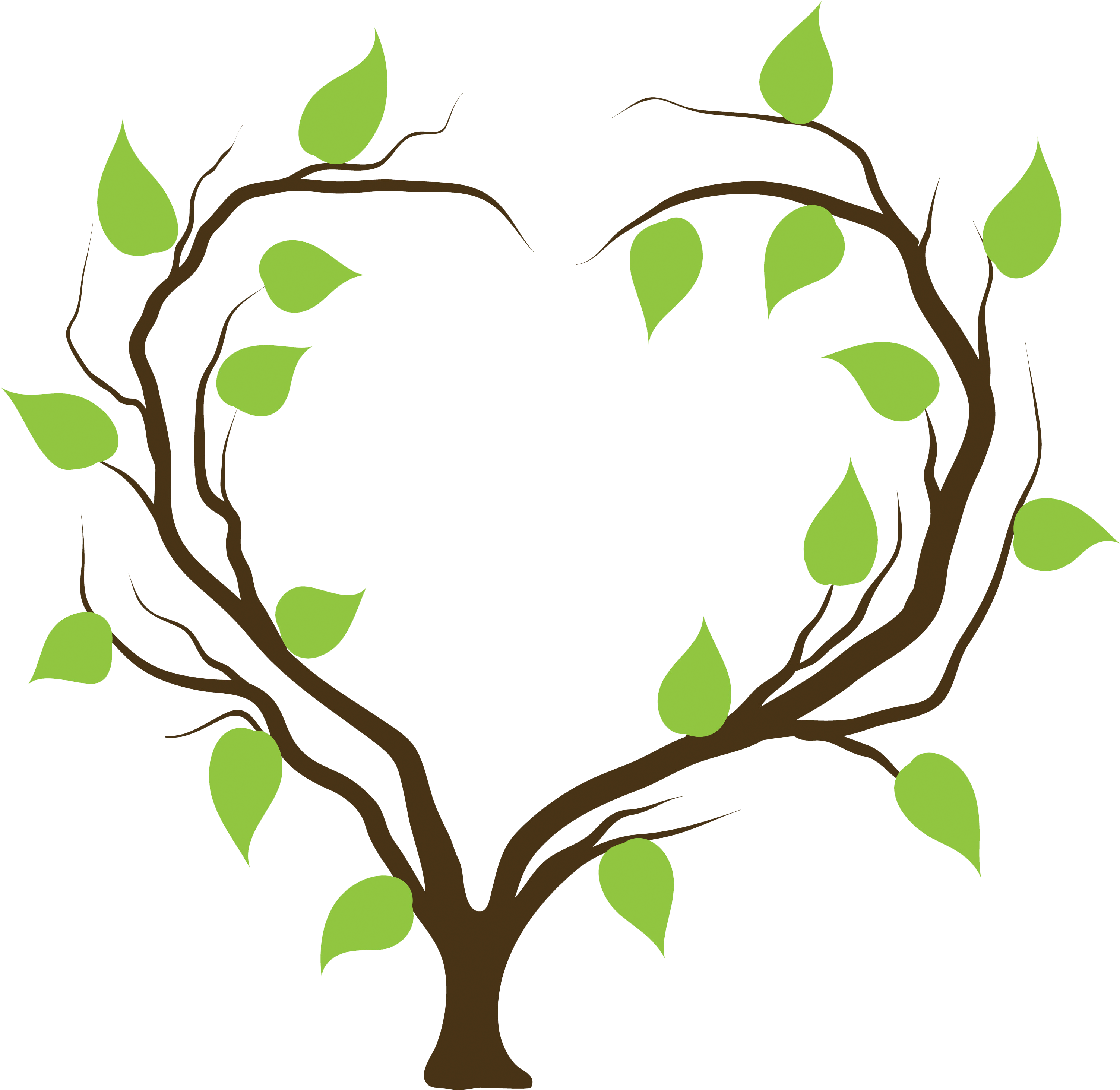 Tree Heart Branch Clip Art - Tree In Shape Of Heart, HD Png Download PNG image with a transparent background, free high-resolution download