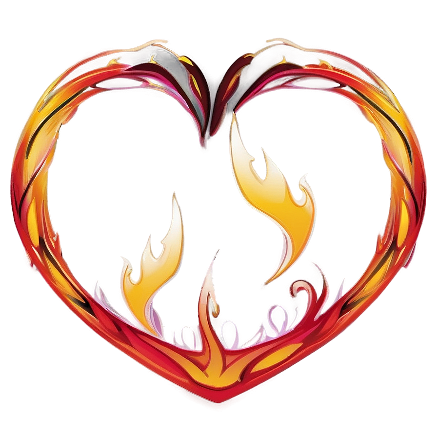 Heart Vector With Flames Png 06132024