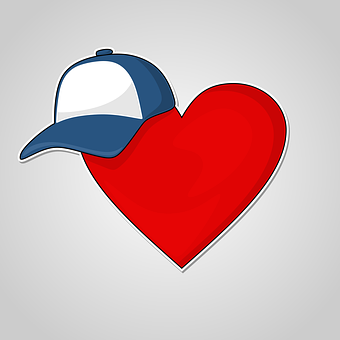 Heart Wearing Cap Graphic PNG with transparent background