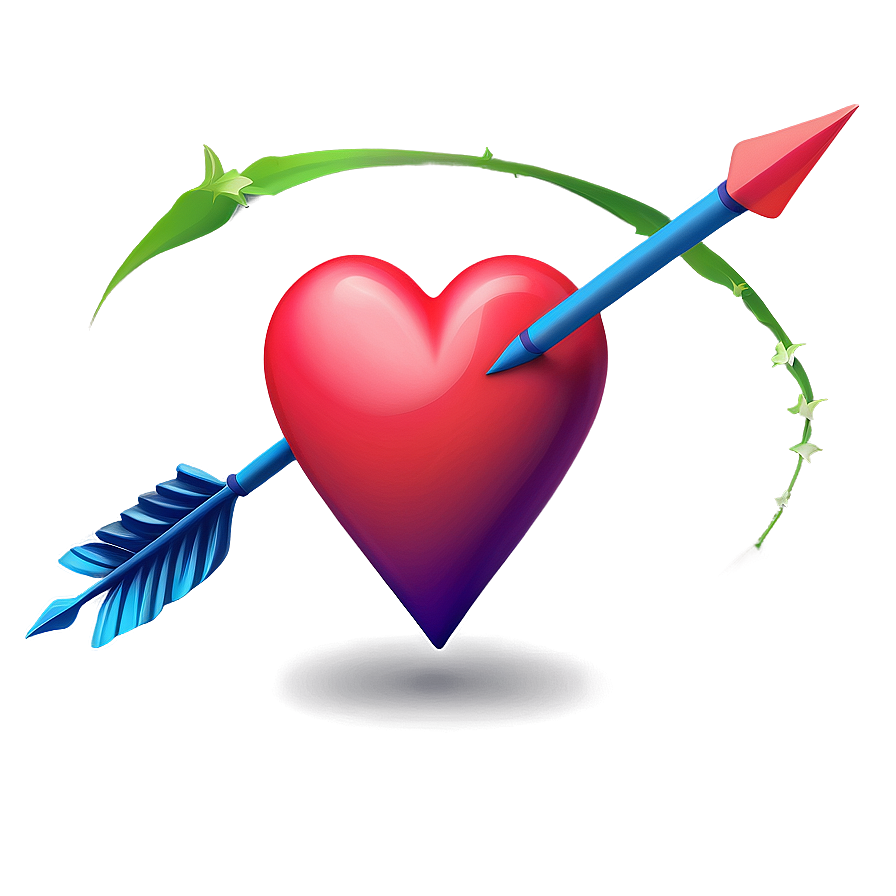 Heart with Arrow Emoji PNG Design 05042024 PNG with transparent background
