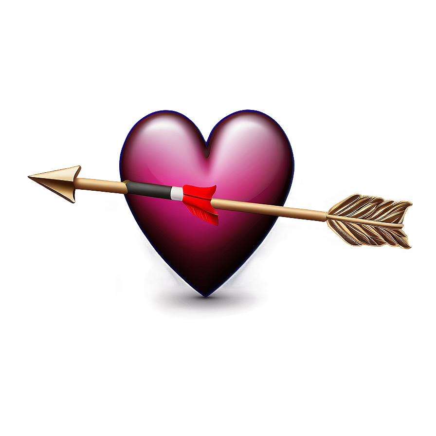 Heart with Arrow Emoji PNG Design uio98 PNG with transparent background