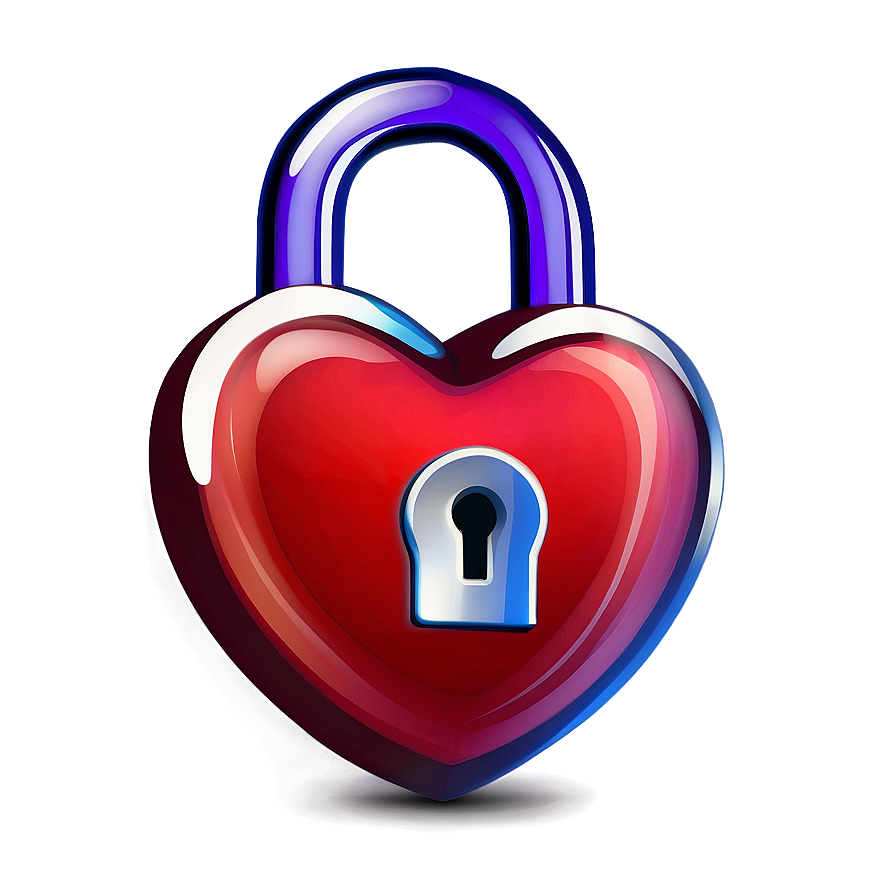 Heart With Lock Emoji Png Graphic 31