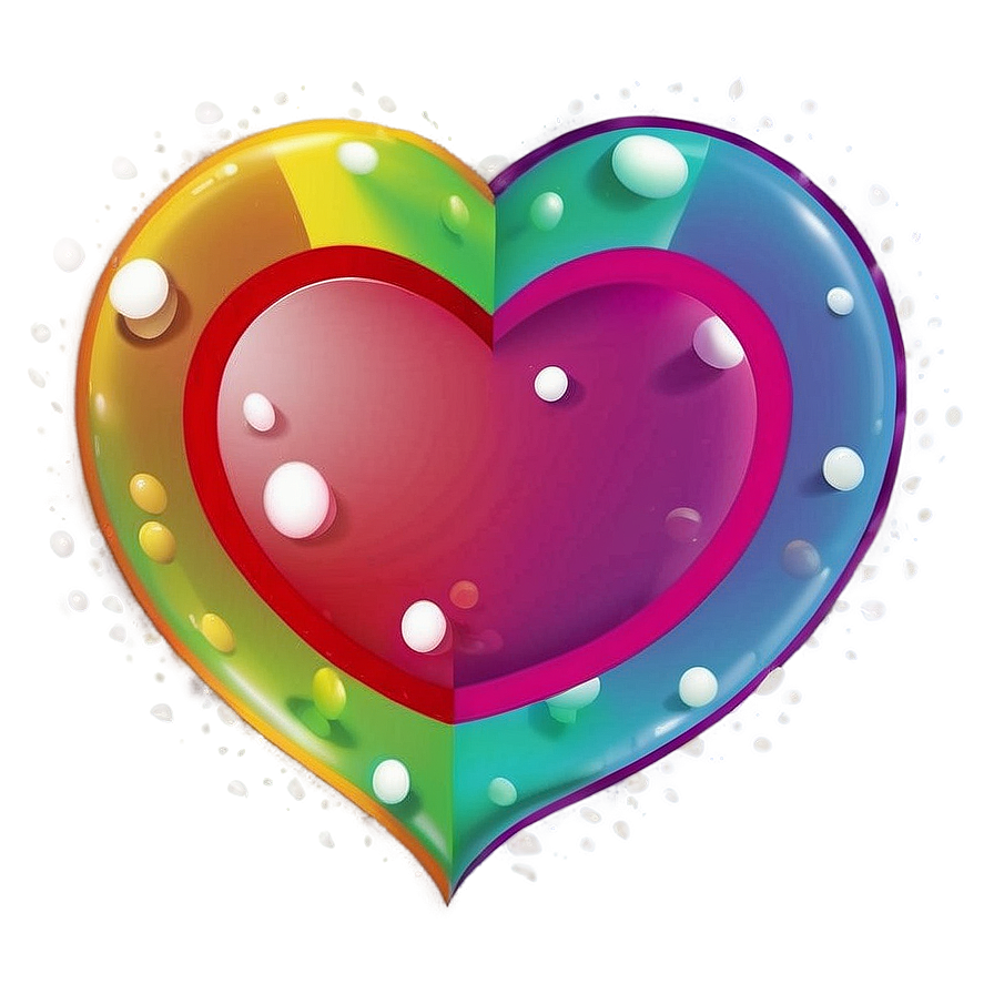 Heart With Rainbow Colors Png Aqw74