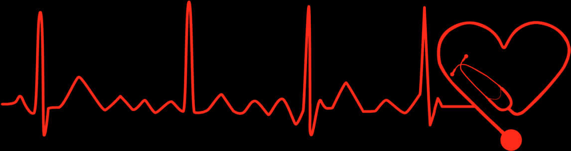 Heartbeat Electrocardiogram Love Illustration PNG with transparent background