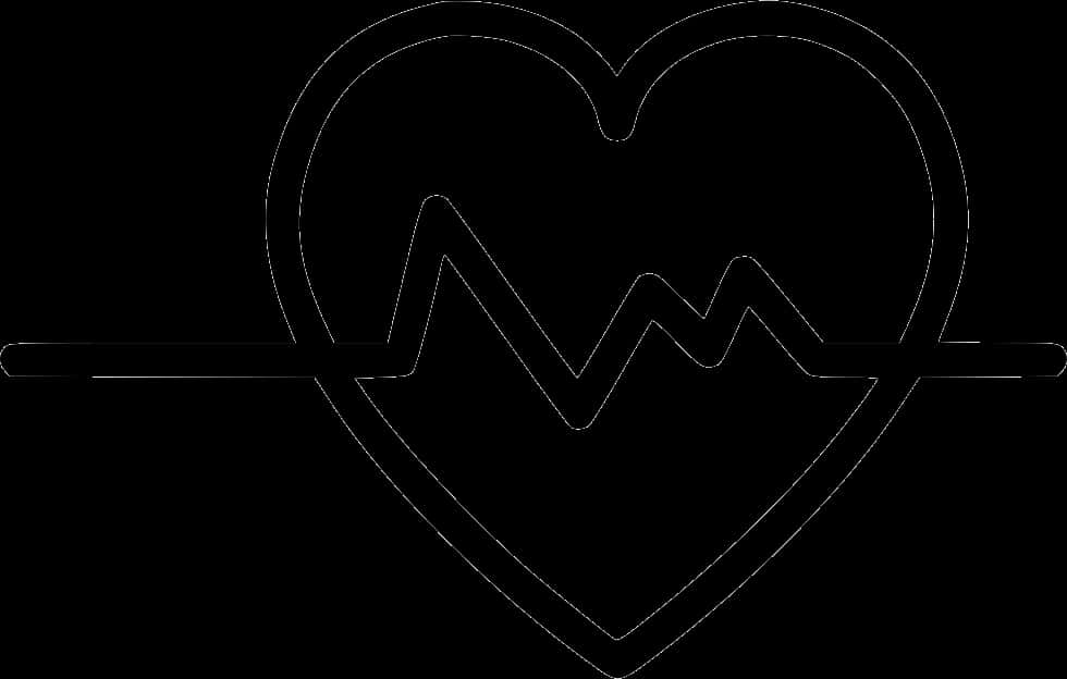 Heartbeat Line Outline PNG with transparent background