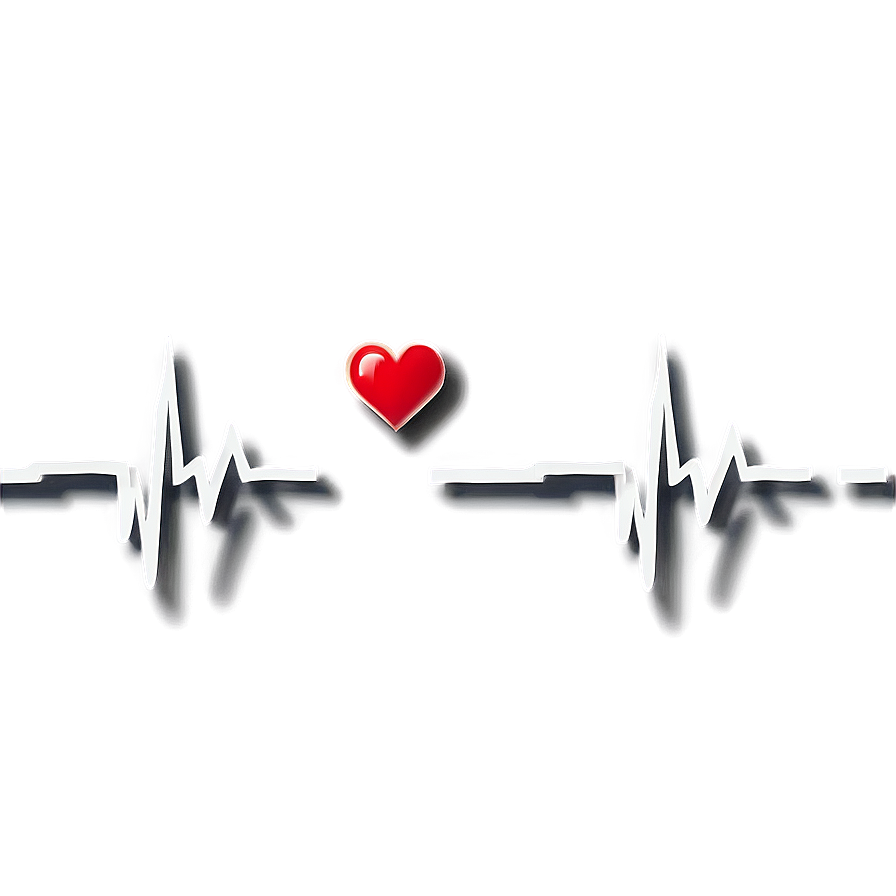 Heartbeat Line With Shadow Effect Png Ktb Image