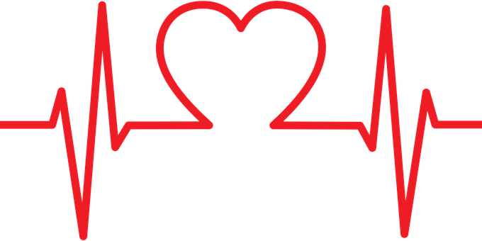 Heartbeat Love Concept PNG with transparent background