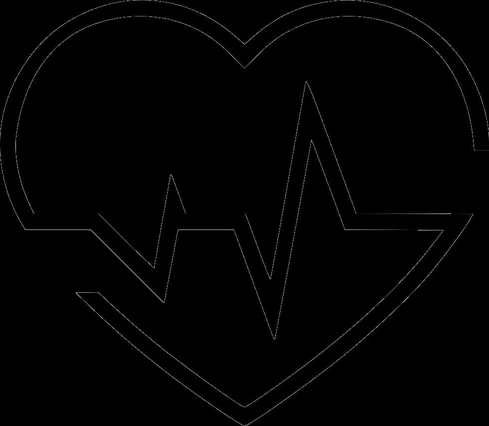 Heartbeat Silhouette Outline PNG with transparent background
