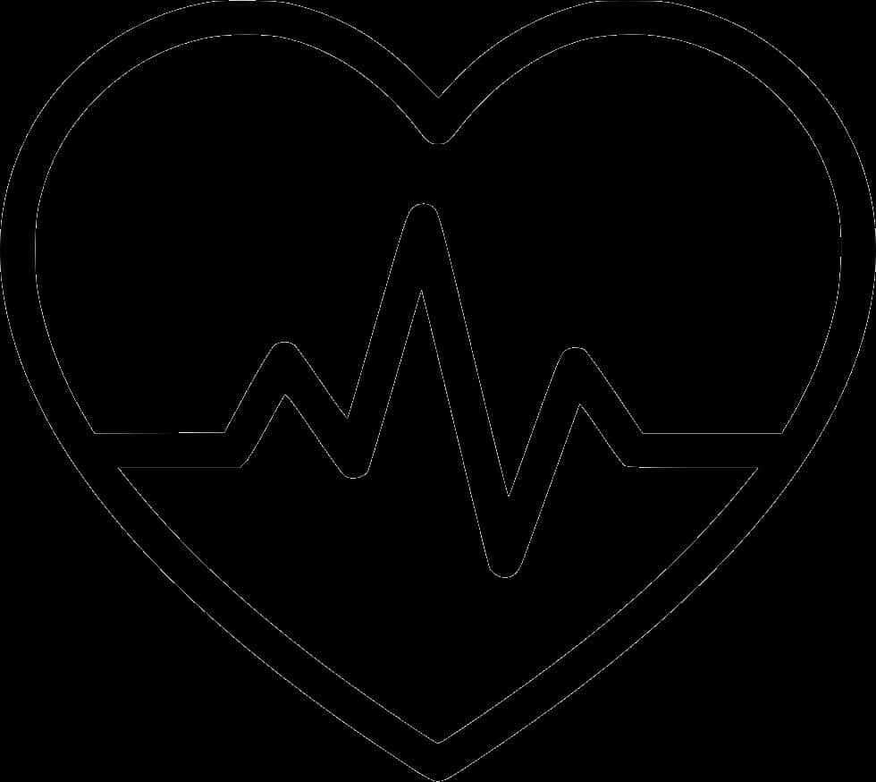 Heartbeat Silhouette Outline PNG with transparent background