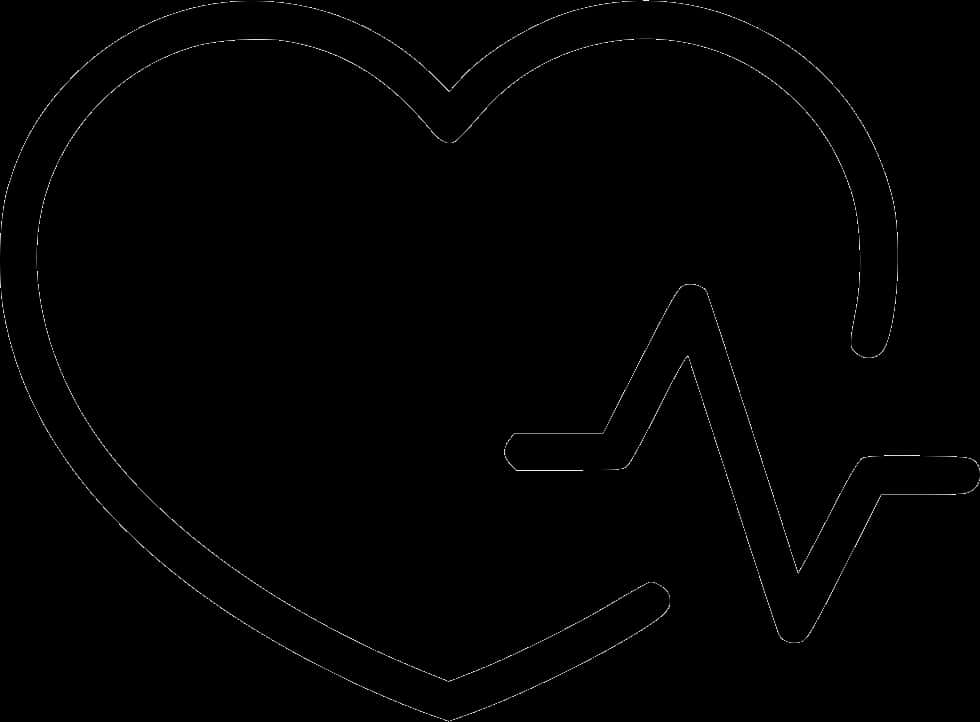 Heartbeat Symbol Outline PNG with transparent background
