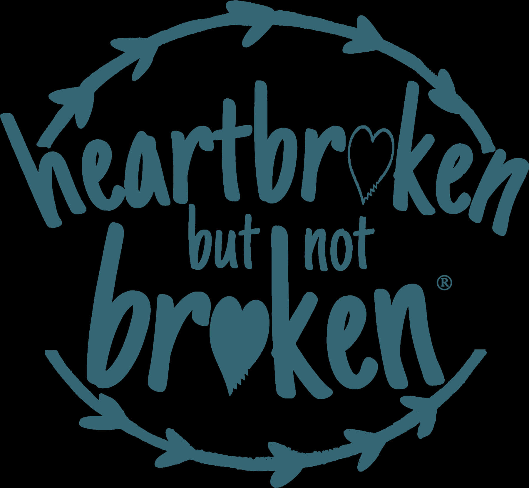 Heartbroken But Not Broken Graphic PNG with transparent background