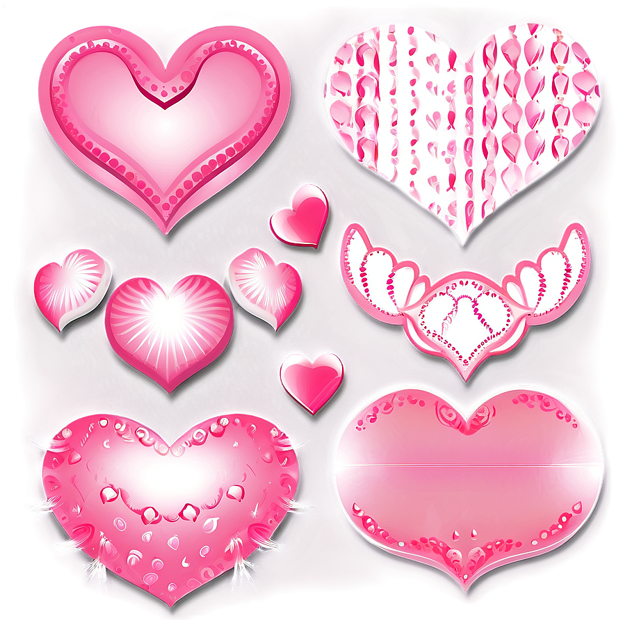 Heartfelt Pink Hearts Collection Png Trv