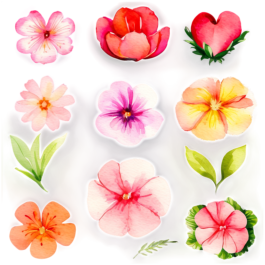 Heartfelt Watercolor Flower Png Ugm