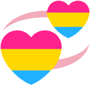 Hearts Pansexual Discord Emoji - Pride Emojis Discord PNG with transparent background