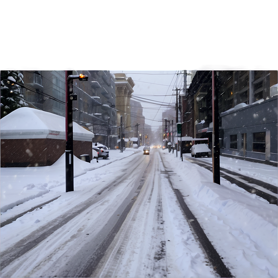 Heavy Snowfall Street Png Rxt