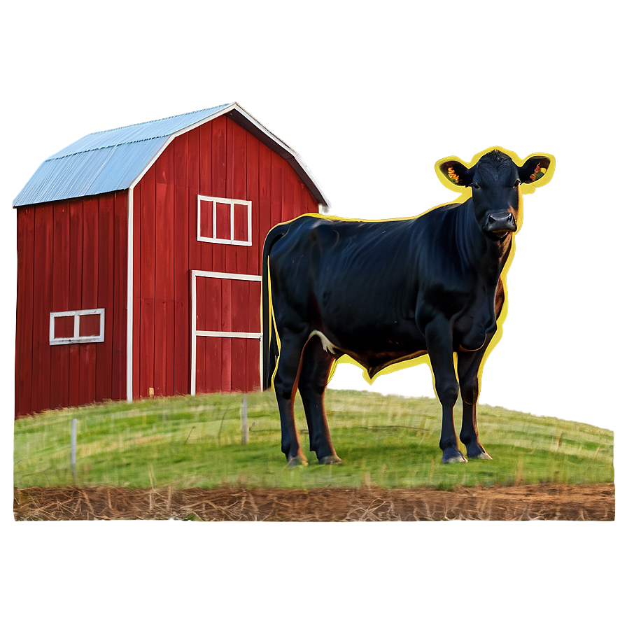 Heifer And Barn Scene Png 06282024